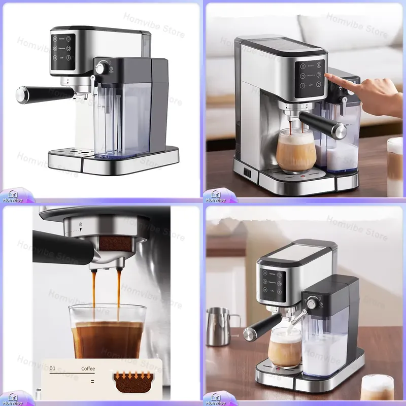 Home Barista - Paslanmaz Çelik Espresso 20 Bar Kahve