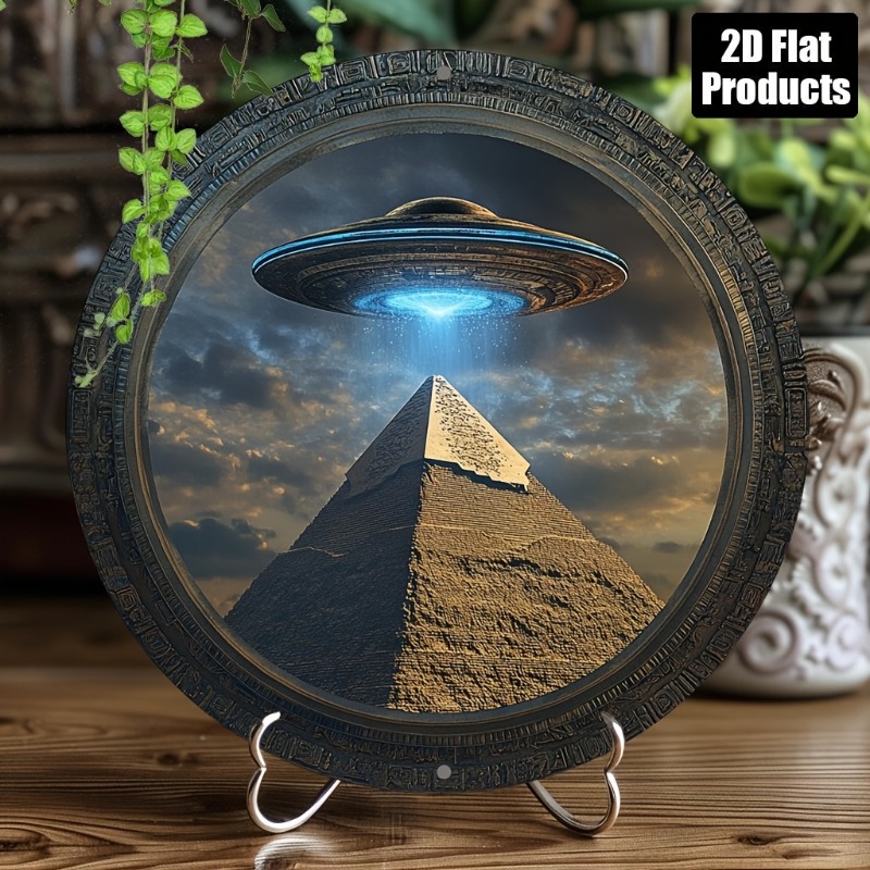Home Bar Cafe - Piramit UFO Tema Yuvarlak Alüminyum Metal