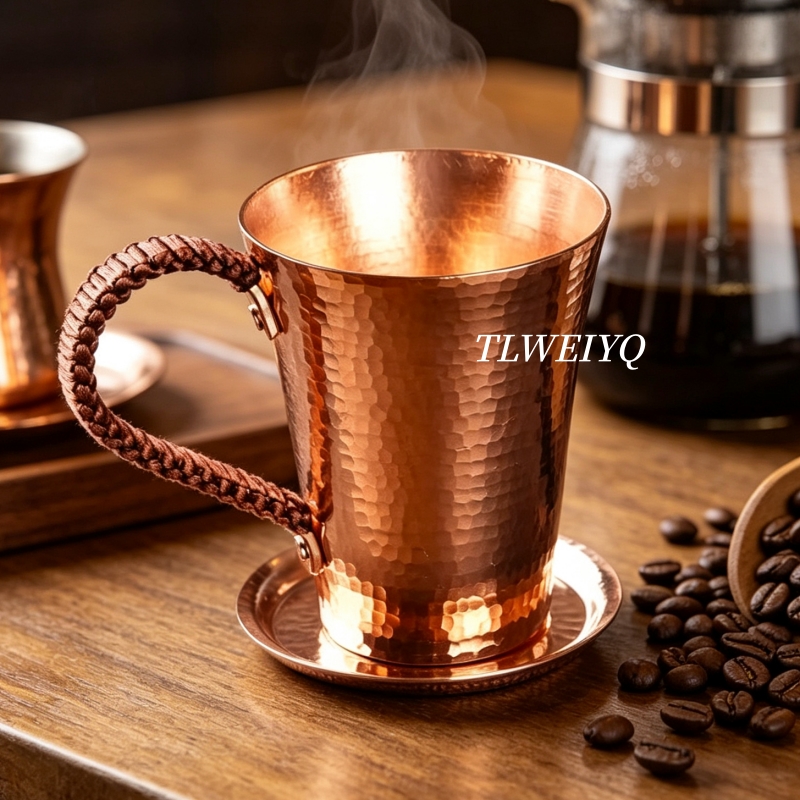 Mule Copper Mug - Vintage Bakır Kahve Kupası, Kapaklı 400