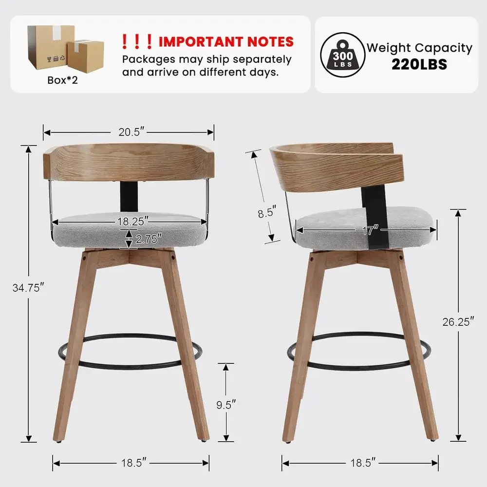 2'li Set, 26 Gri Keten Döşemel - Home Bar Stools incelemesi ve fiyatı