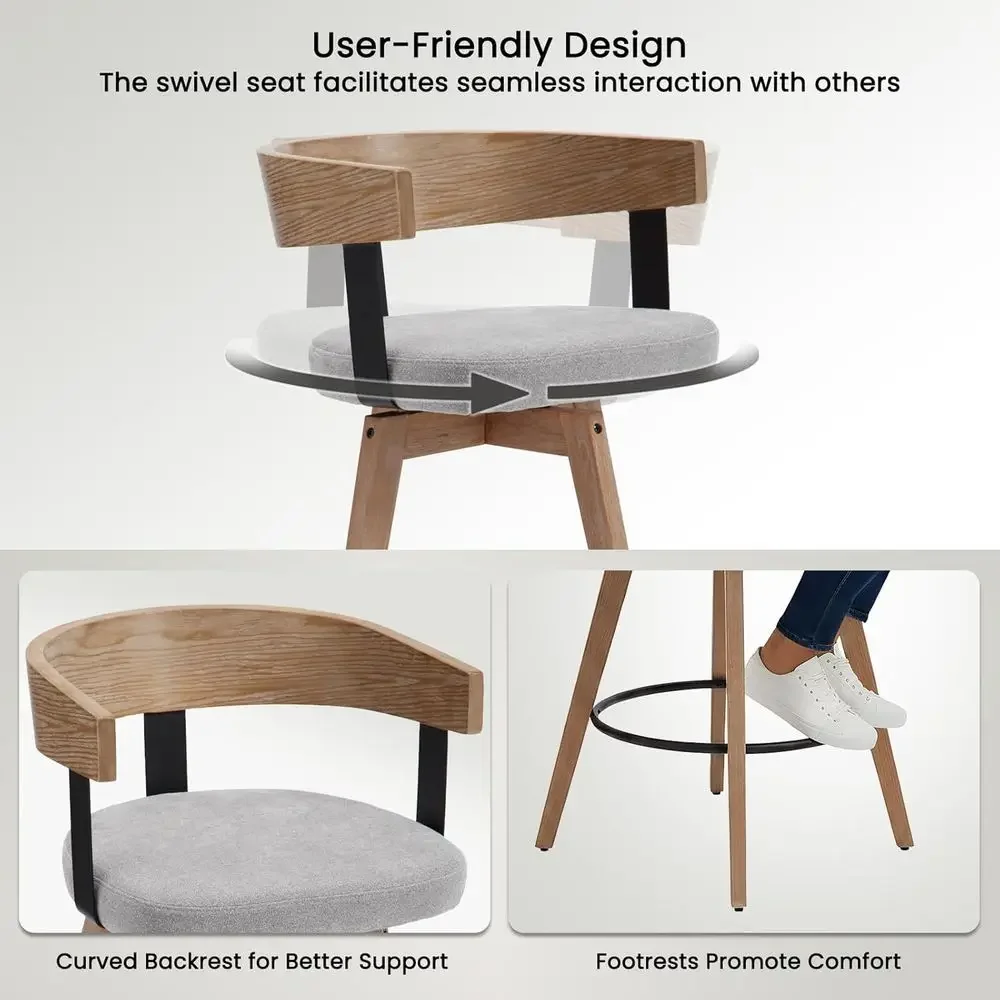 2'li Set, 26 Gri Keten Döşemel - Home Bar Stools incelemesi ve fiyatı