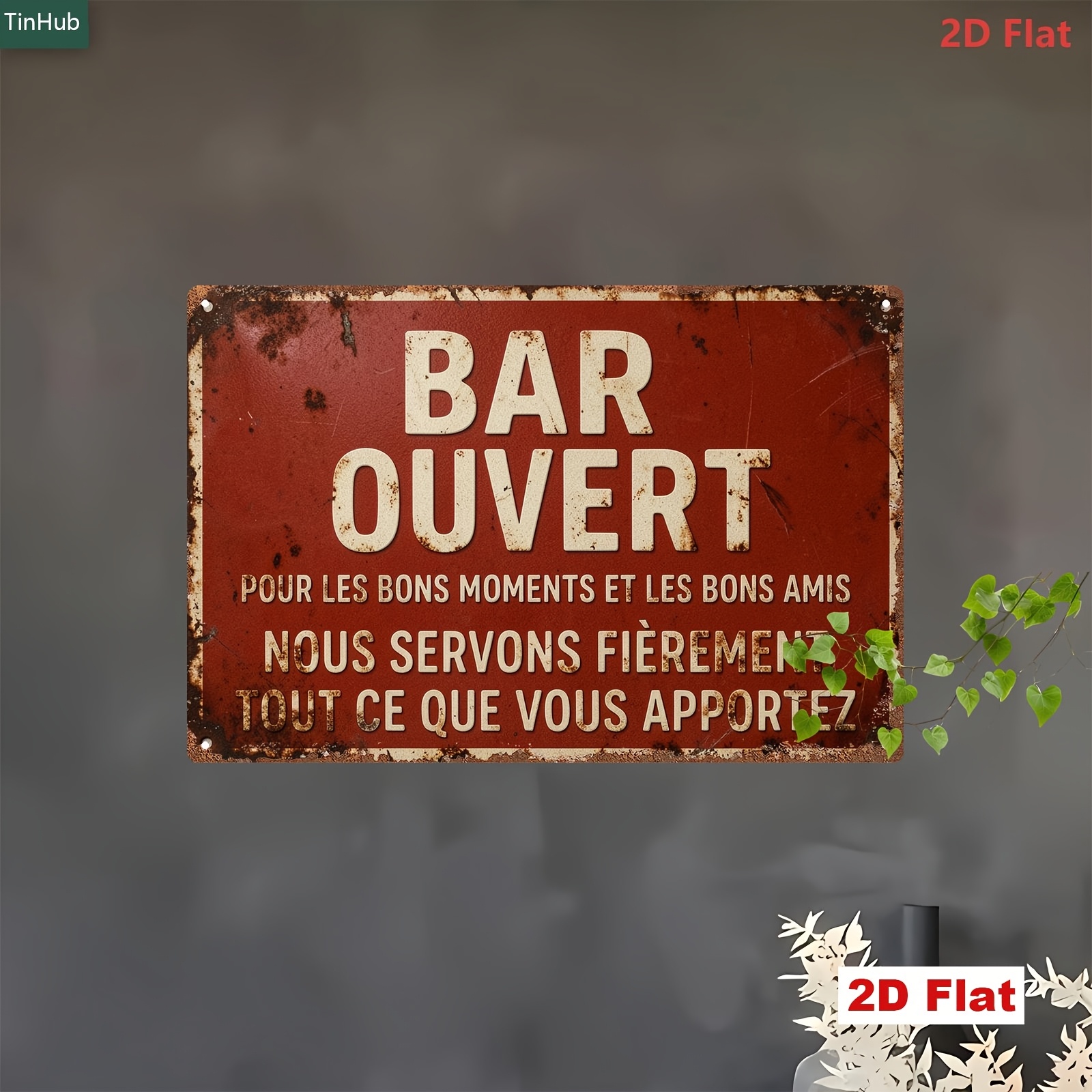 2D Metal Tabela Fransız Vintag - Home Bar And Restaurant incelemesi ve fiyatı